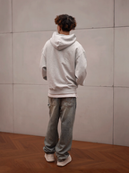 1807 One Point Box Logo Embroidery Hoodie