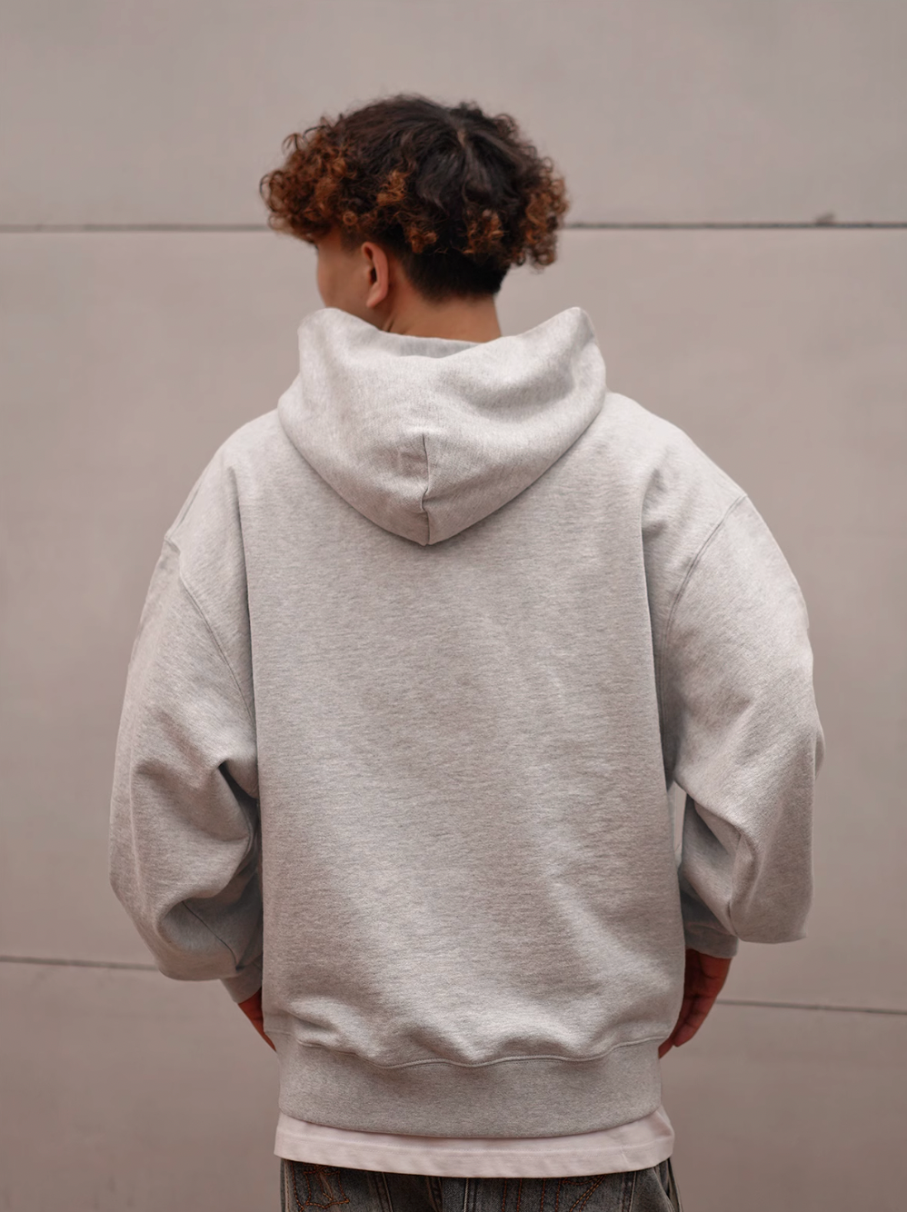 1807 One Point Box Logo Embroidery Hoodie