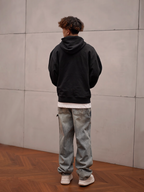 1807 One Point Box Logo Embroidery Hoodie