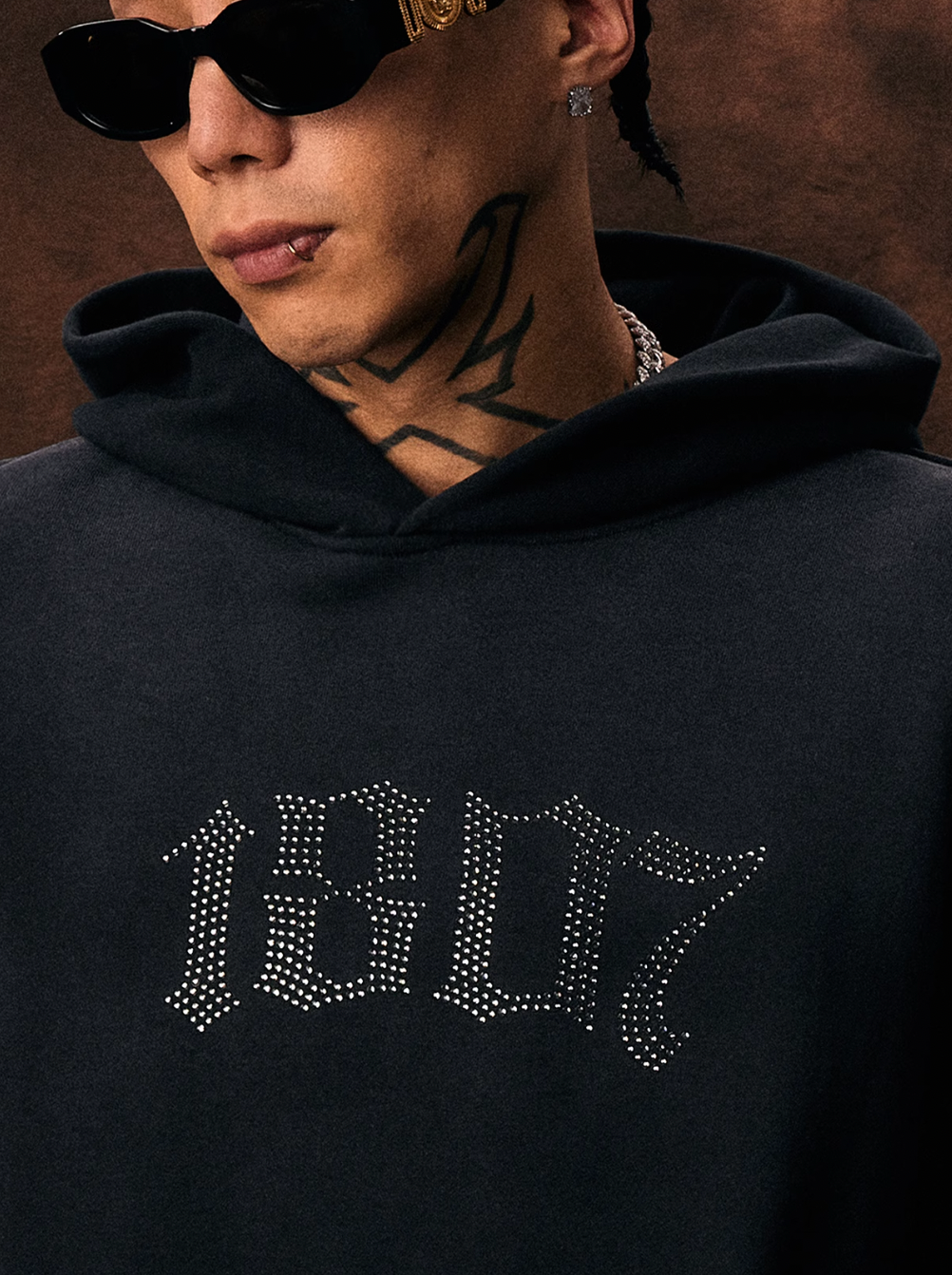 1807 Logo Rhinestone Hoodie