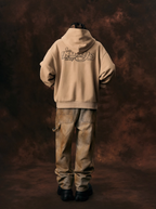 1807 Leopard Print Applique Embroidery Hoodie