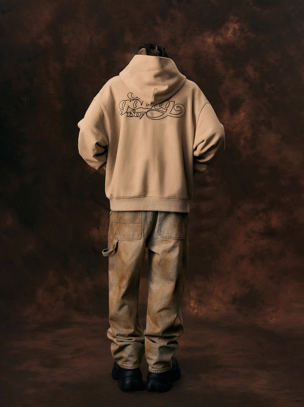 1807 Leopard Print Applique Embroidery Hoodie