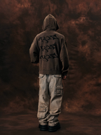 1807 Arranged Printed Washed Hoodie
