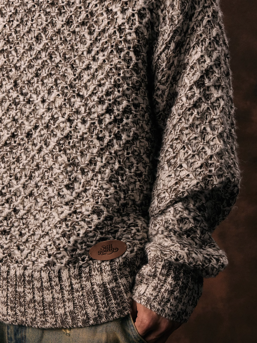 1807 Mixed Yarn Knit Hoodie