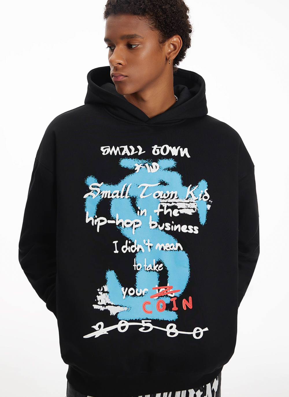 Small Town Kid Graffiti Font Print Hoodie