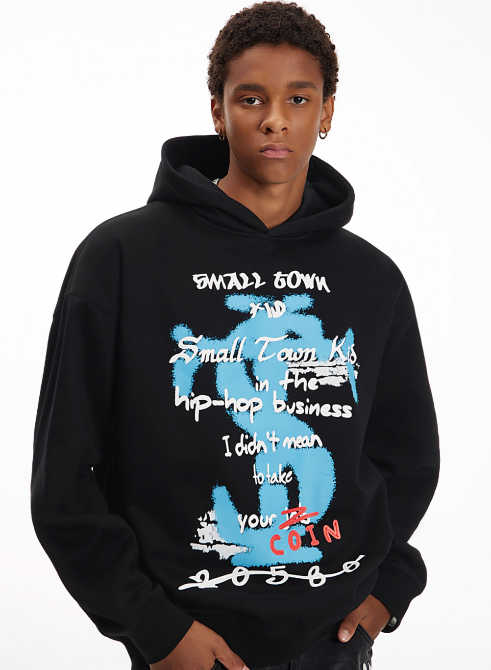 Small Town Kid Graffiti Font Print Hoodie