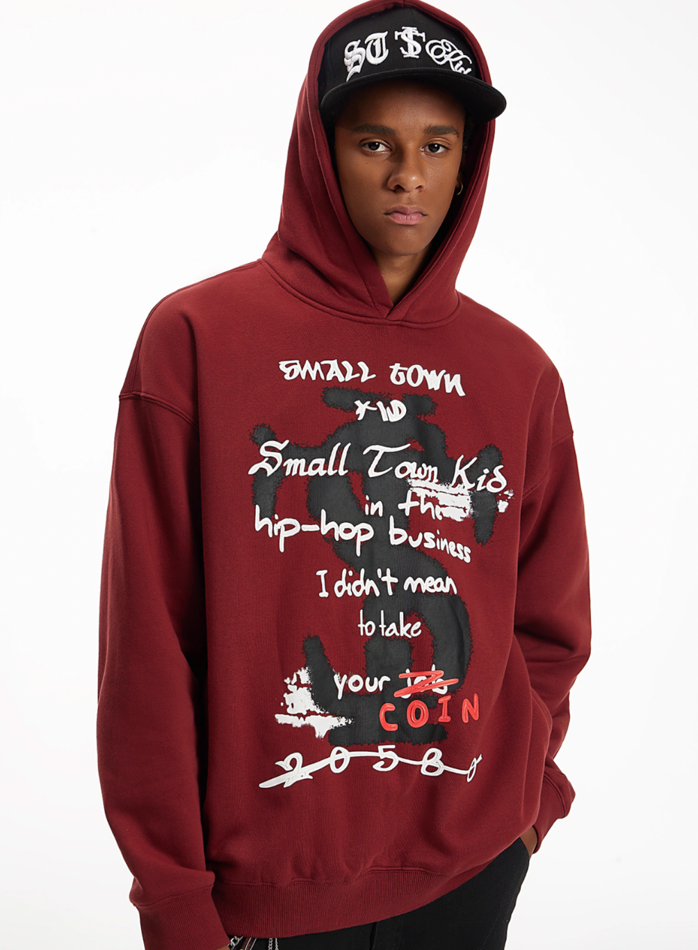 Small Town Kid Graffiti Font Print Hoodie