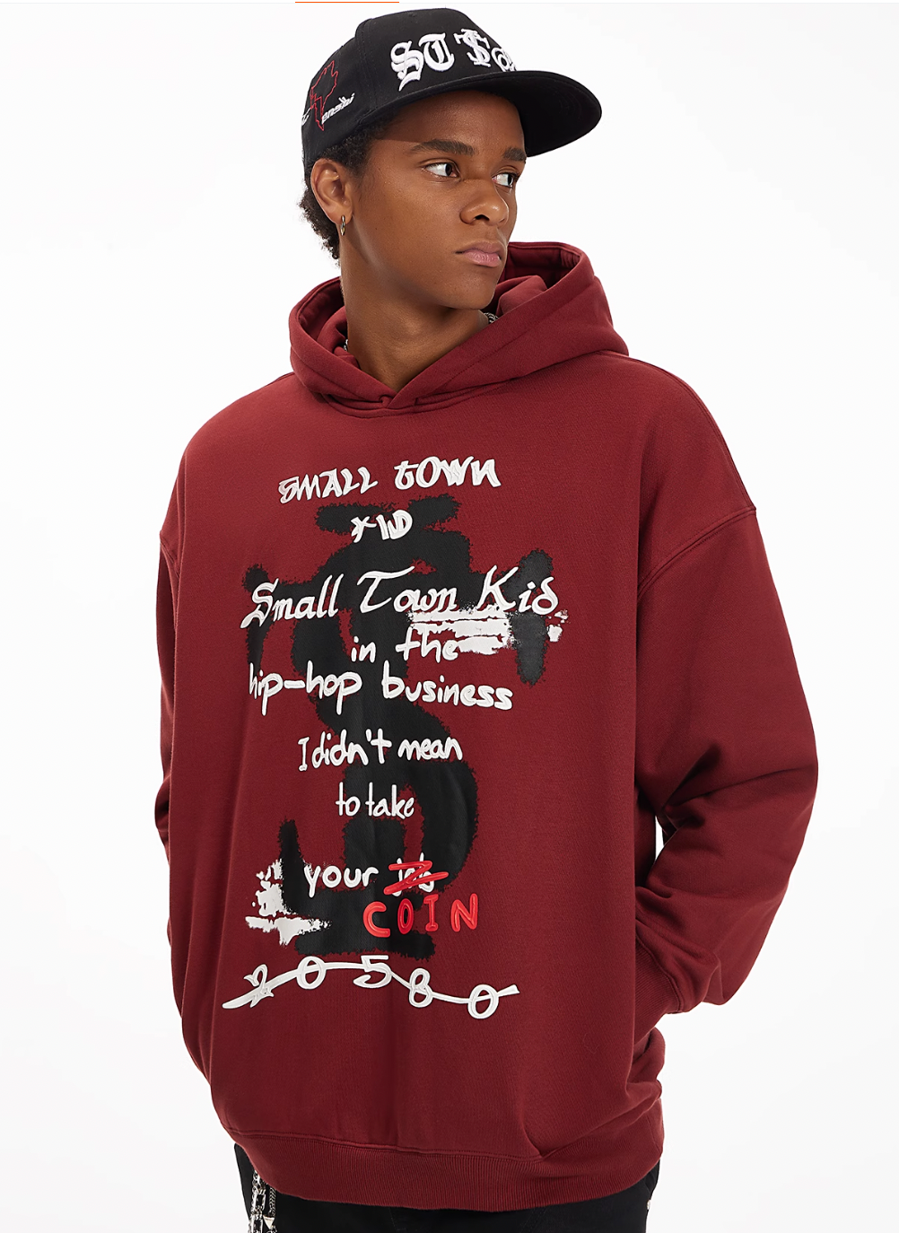 Small Town Kid Graffiti Font Print Hoodie
