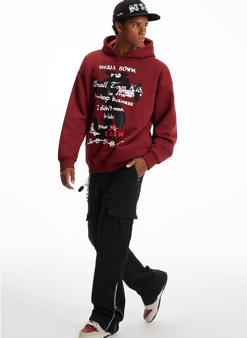 Small Town Kid Graffiti Font Print Hoodie