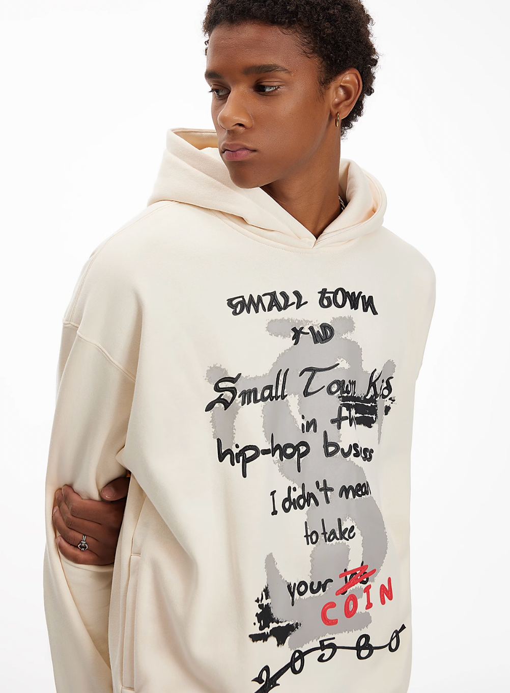 Small Town Kid Graffiti Font Print Hoodie