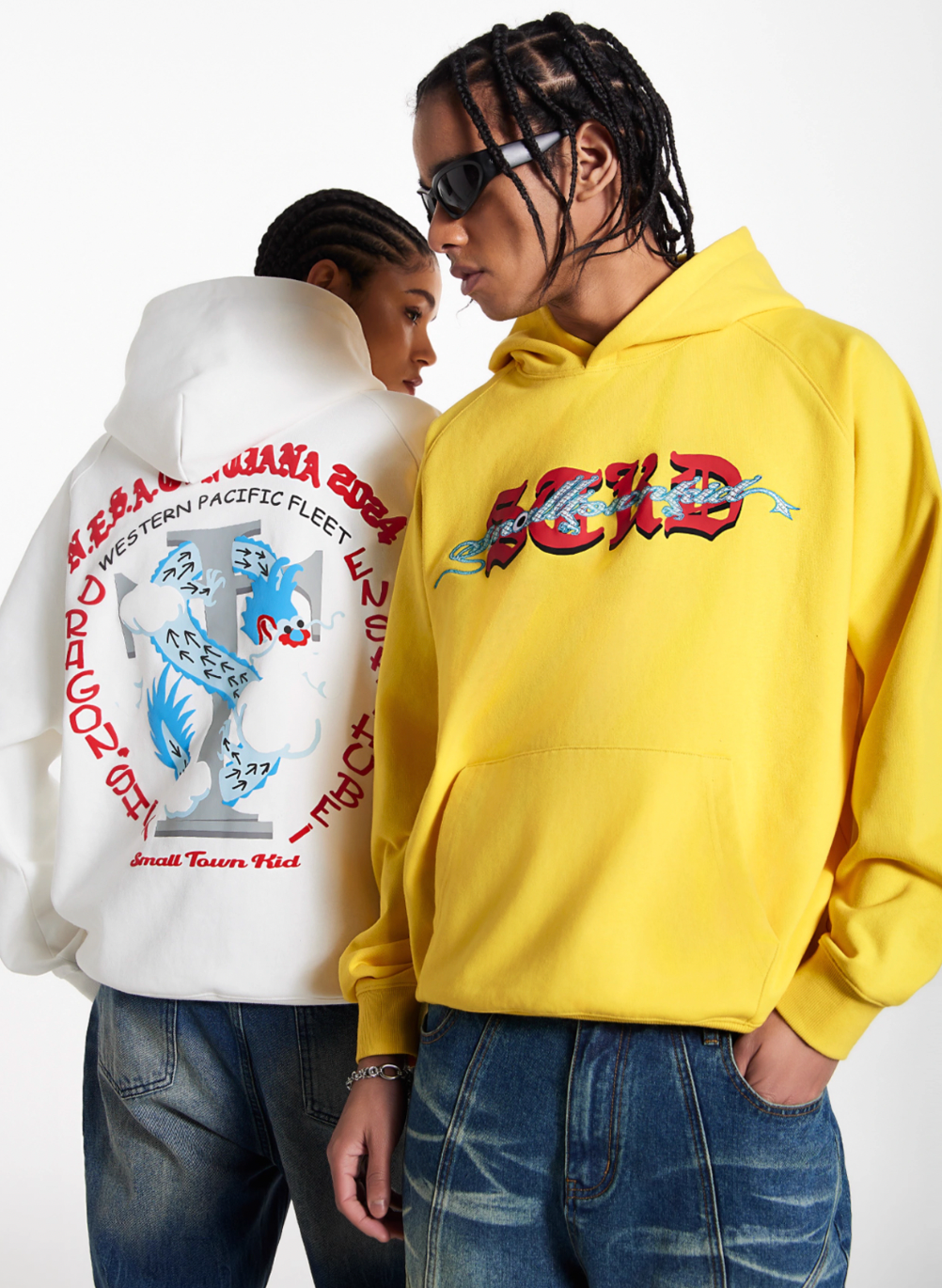 Small Town Kid Dragon Design Print Hoodie