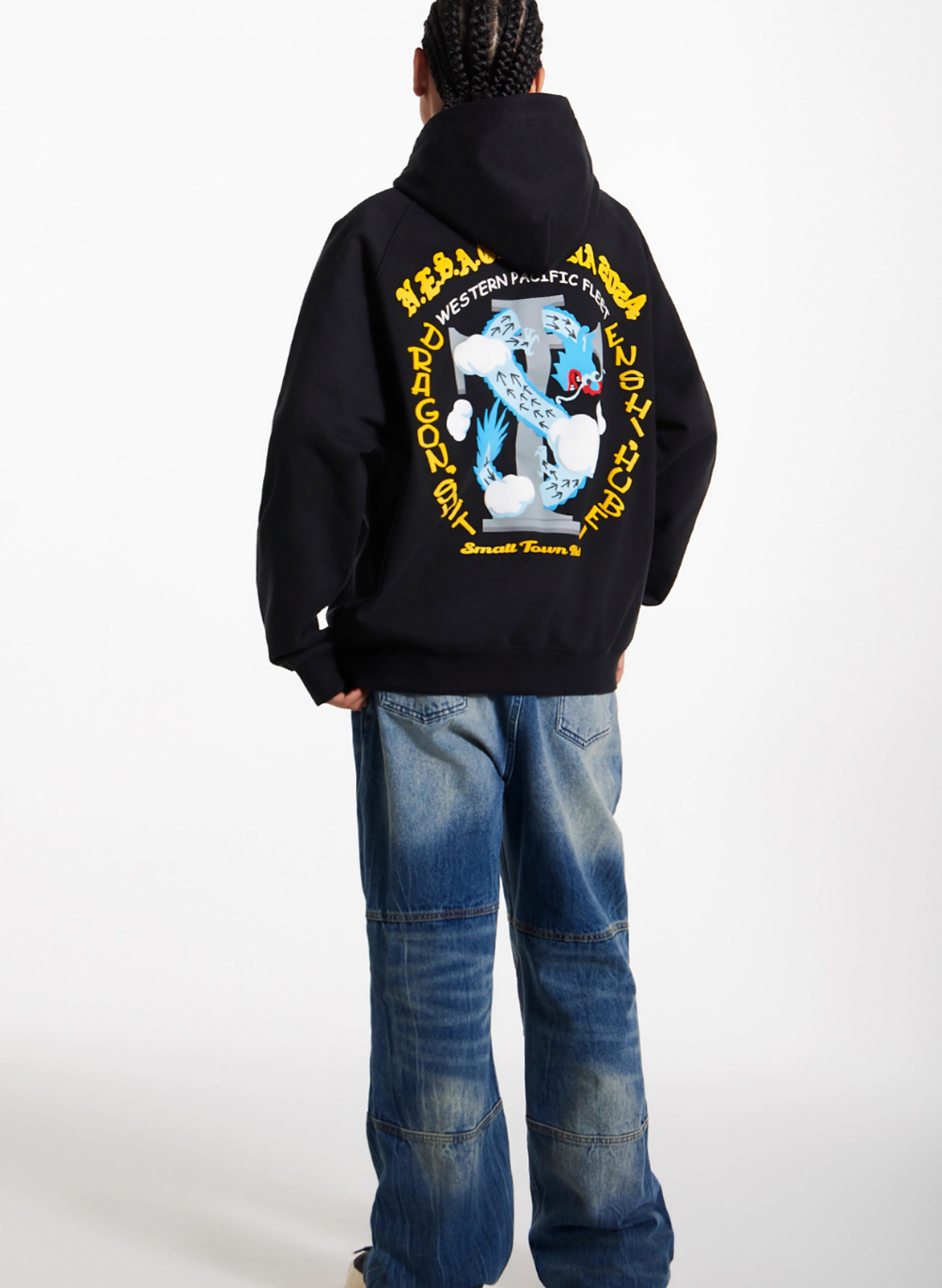 Small Town Kid Dragon Design Print Hoodie