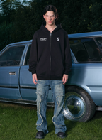 Small Town Kid Font Typography Logo Zip Up Hoodie