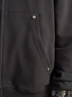 Small Town Kid Studded Cross Patch Zip Up Hoodie