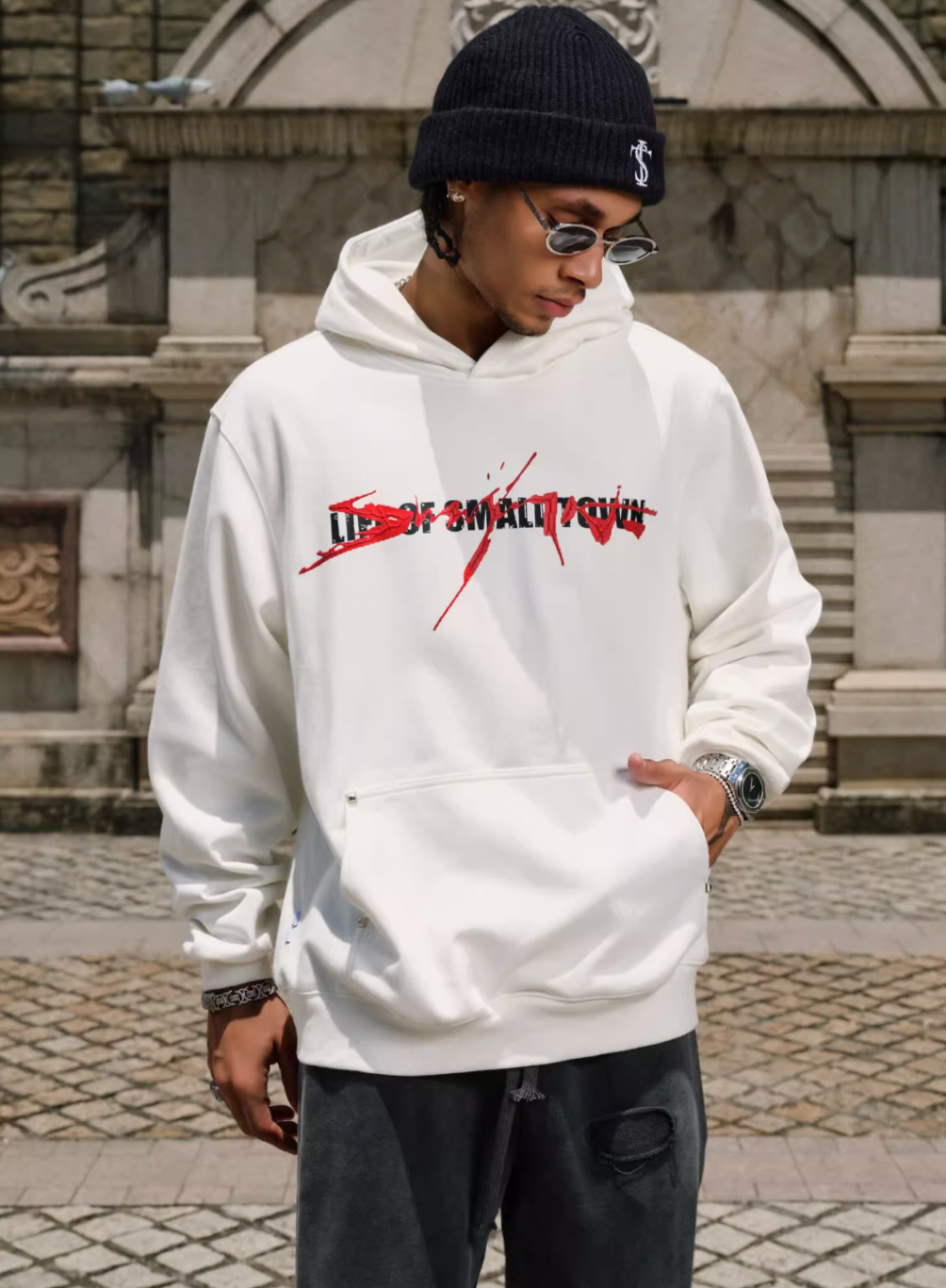 Small Town Kid Arsenal Logo Print Hoodie