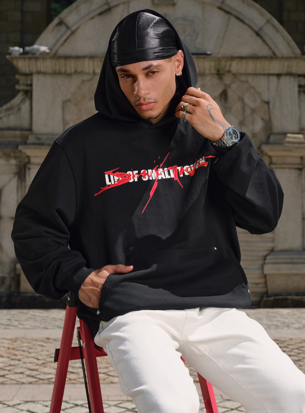 Small Town Kid Arsenal Logo Print Hoodie