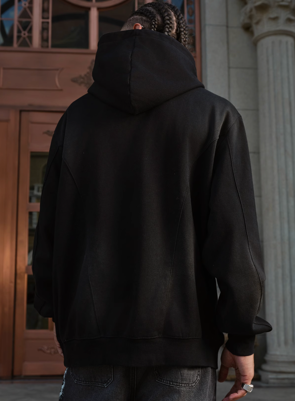 Small Town Kid Double Rivet Pocket Washed Hoodie