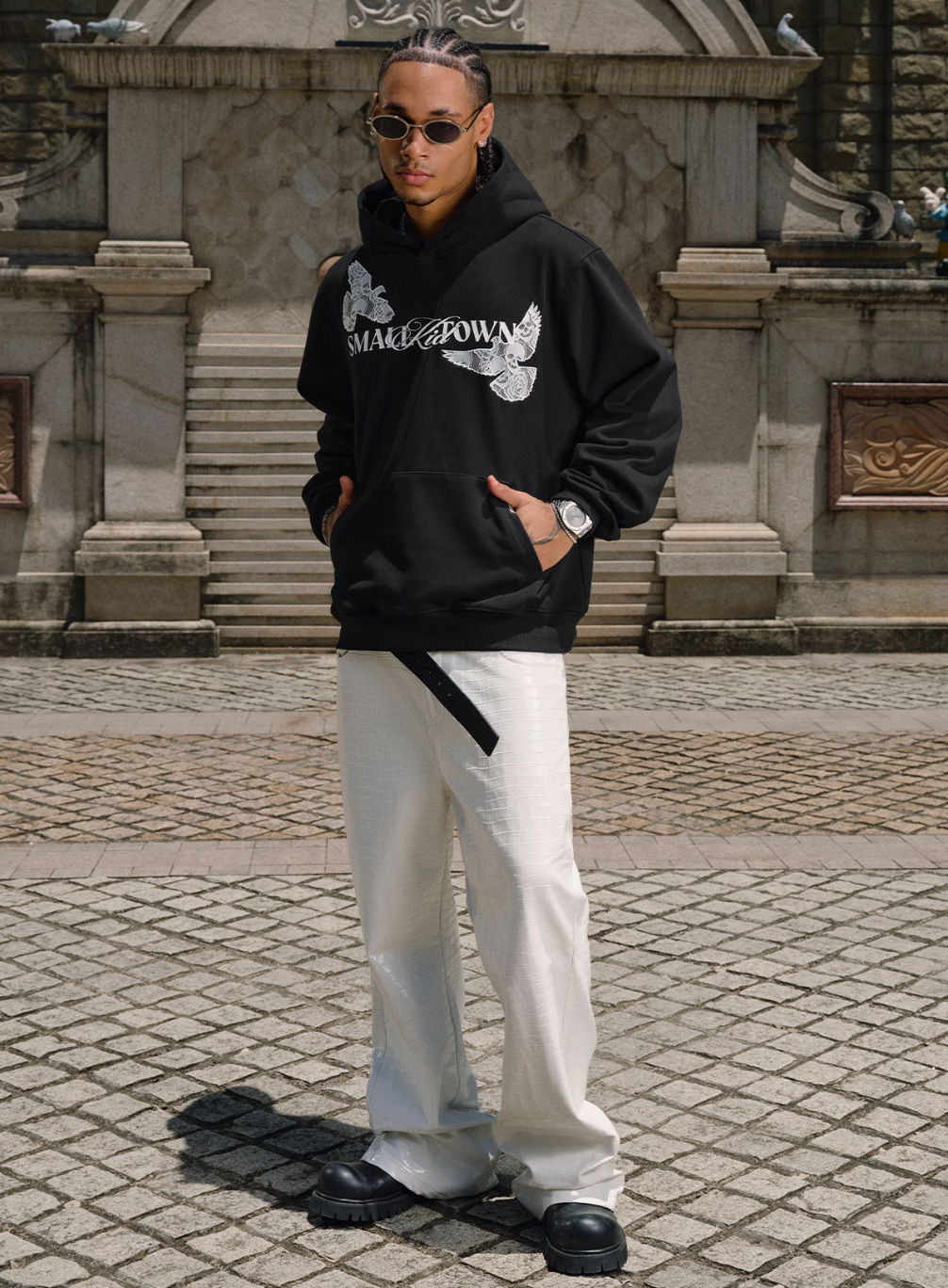 Small Town Kid Lace Peace Dove Hoodie