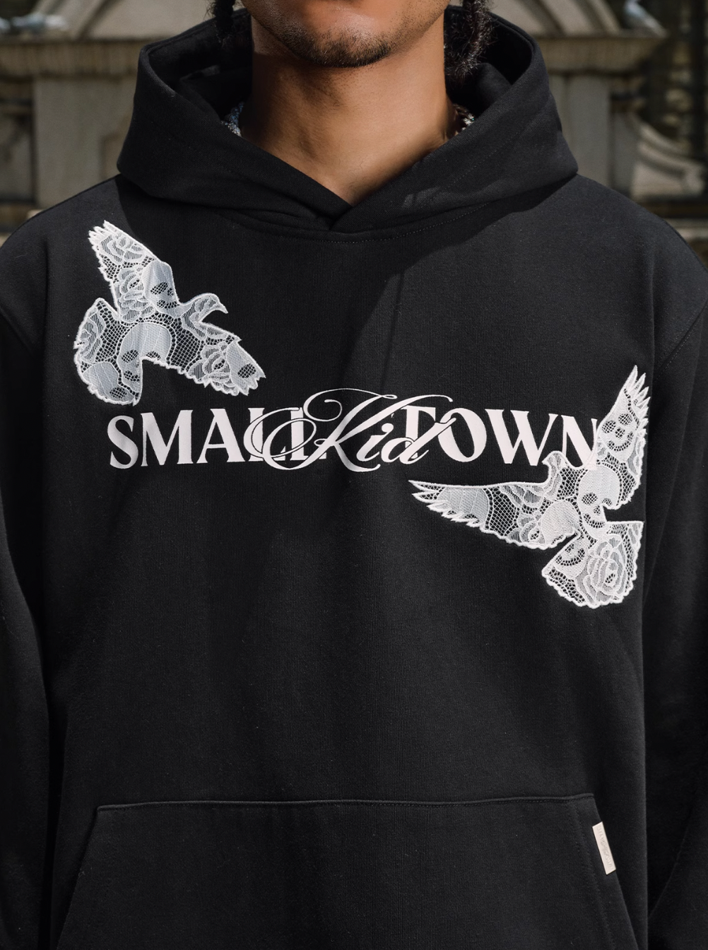 Small Town Kid Lace Peace Dove Hoodie