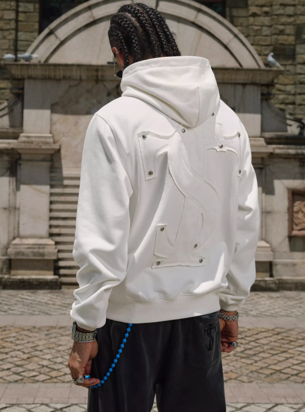 Small Town Kid Studded Logo Patch Hoodie