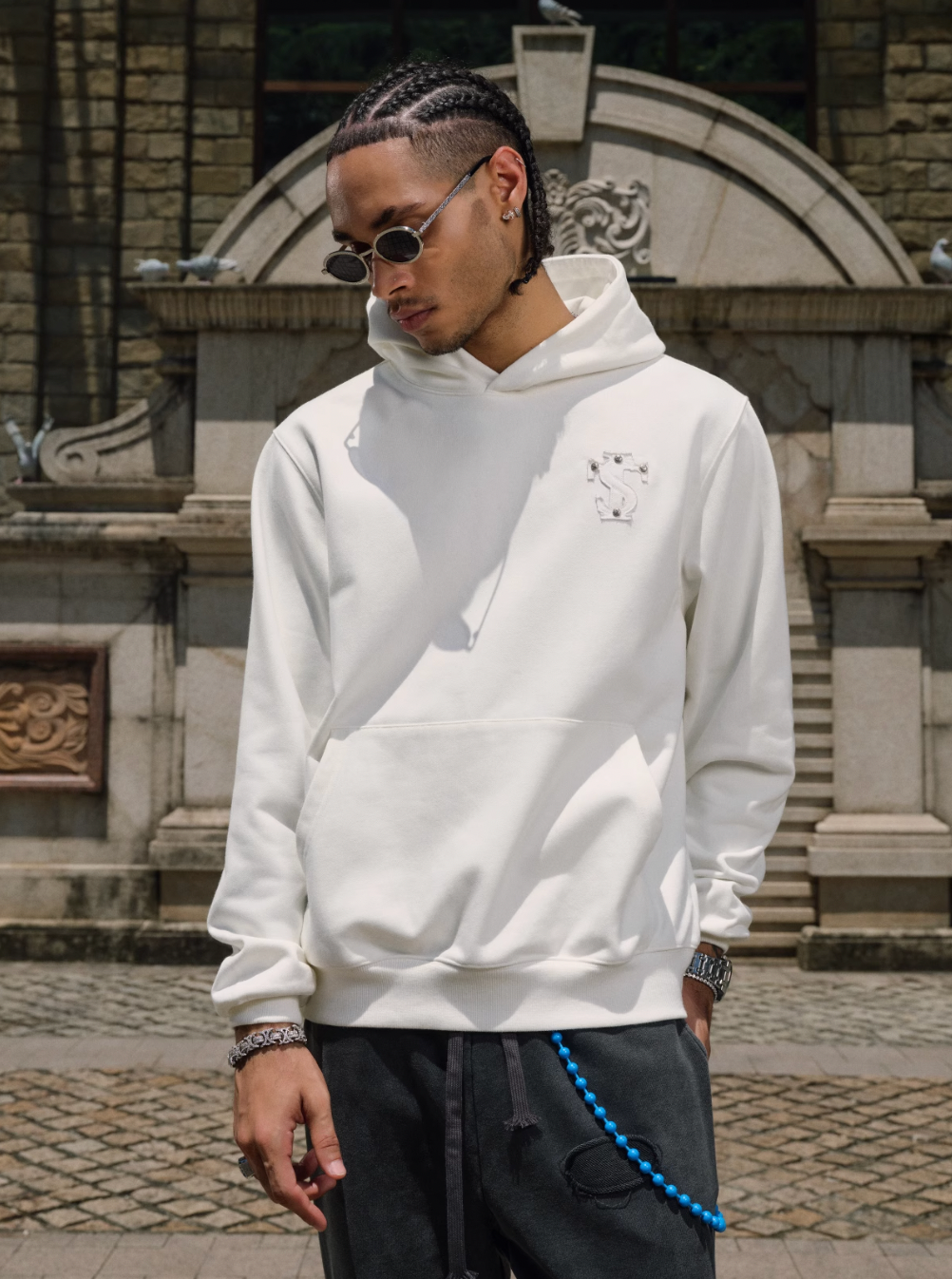 Small Town Kid Studded Logo Patch Hoodie