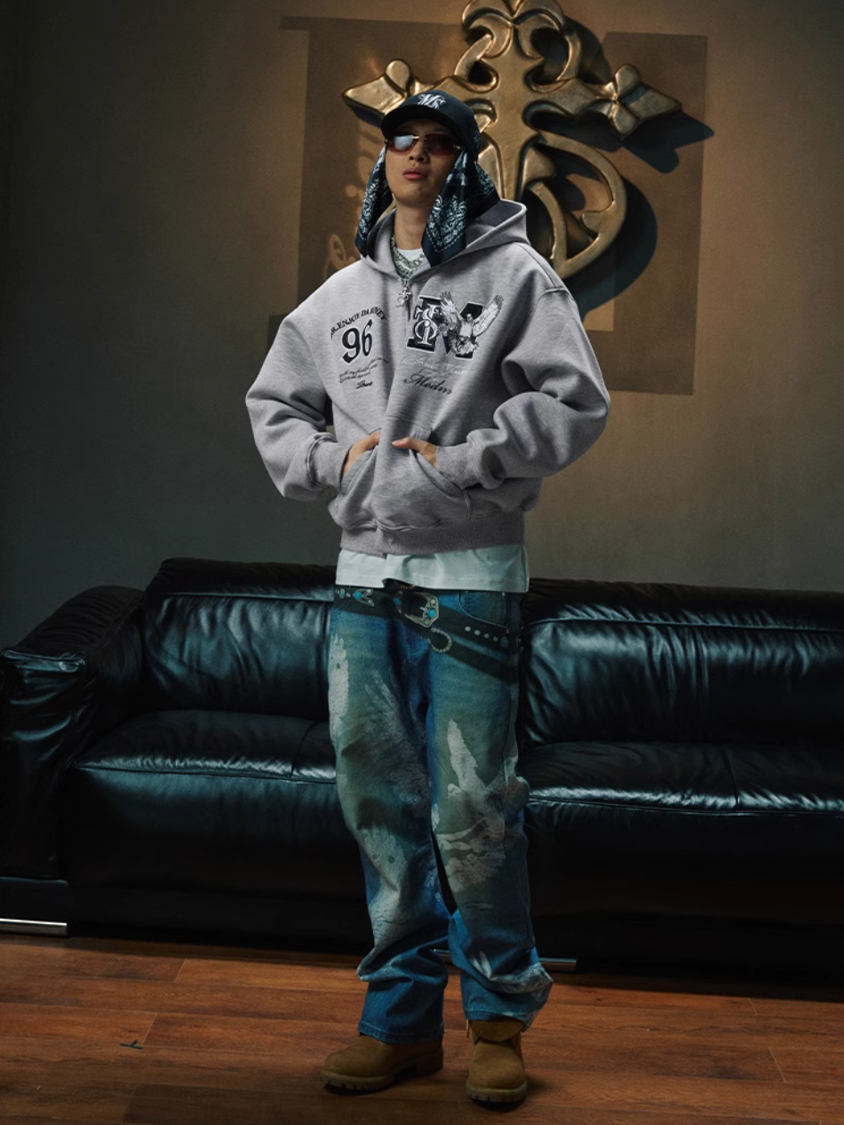 Small Town Kid x MEDM Peace Dove Logo Zip Up Hoodie