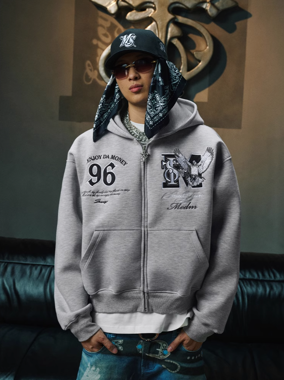 Small Town Kid x MEDM Peace Dove Logo Zip Up Hoodie