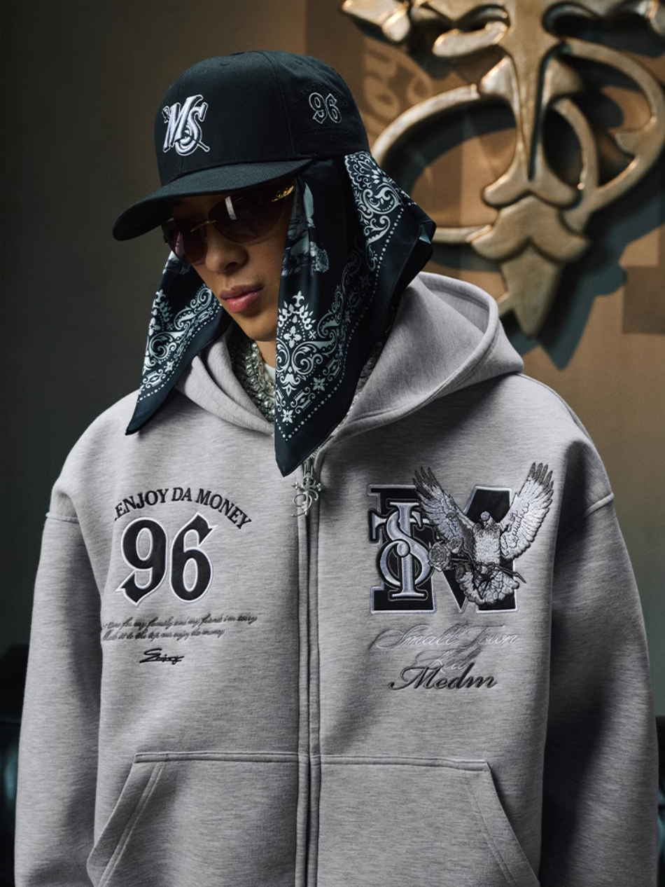 Small Town Kid x MEDM Peace Dove Logo Zip Up Hoodie