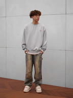 1807 One Point Box Logo Embroidery Sweatshirt