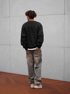1807 One Point Box Logo Embroidery Sweatshirt