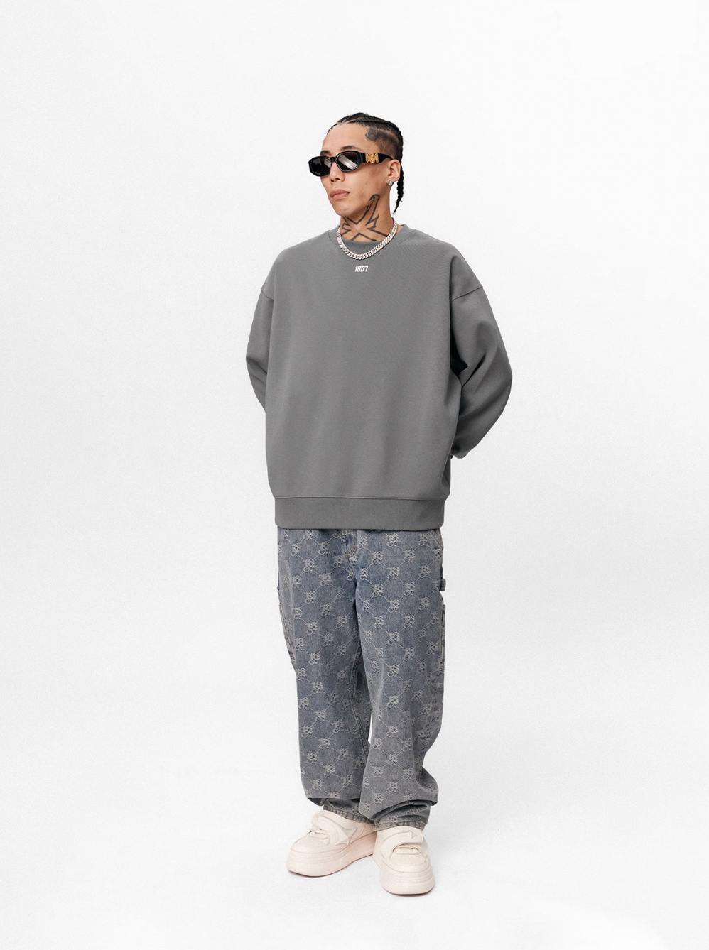 1807 Basic Logo Printed Sweatshirt