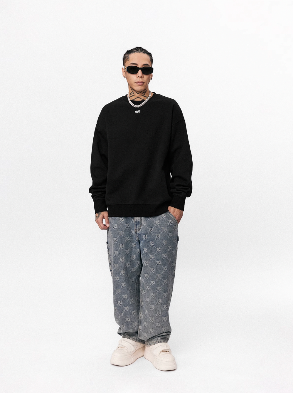 1807 Basic Logo Printed Sweatshirt
