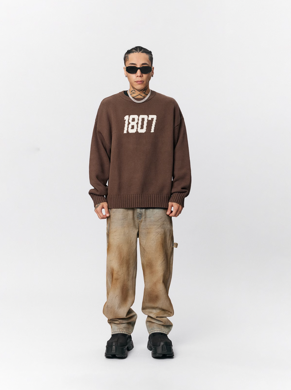 1807 Chenille Logo Jacquard Knit Sweater