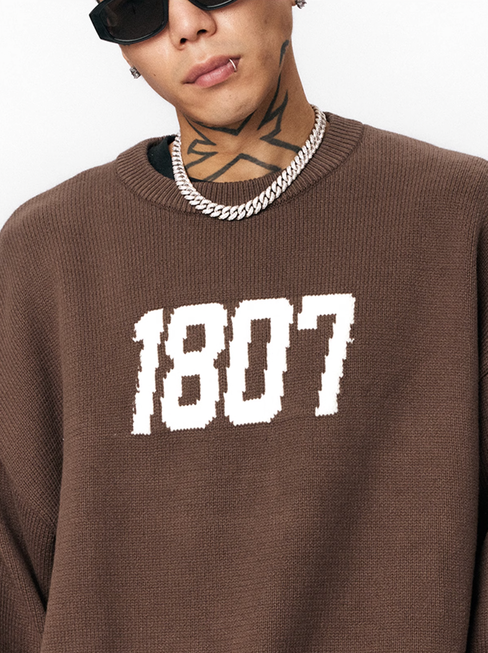 1807 Chenille Logo Jacquard Knit Sweater
