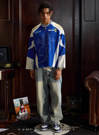 Small Town Kid Patchwork Mesh Long Sleeve Hockey Jersey