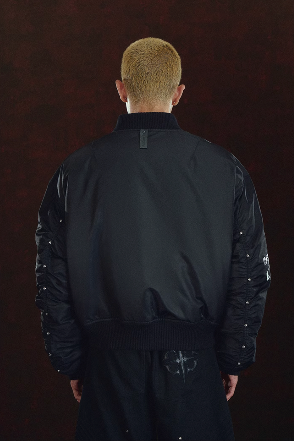 DICETINY Metal Logo Studs MA-1 Bomber Jacket