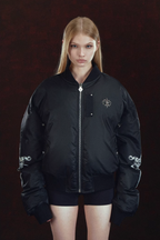 DICETINY Metal Logo Studs MA-1 Bomber Jacket