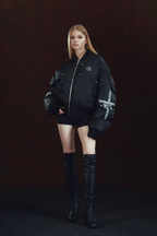 DICETINY Metal Logo Studs MA-1 Bomber Jacket