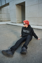 DICETINY Metal Font Logo Washed Hoodie