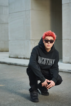 DICETINY Metal Font Logo Washed Hoodie