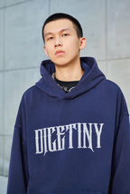 DICETINY Metal Font Logo Washed Hoodie