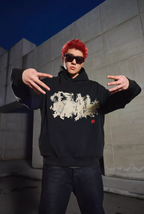 DICETINY Horse Print Washed Hoodie