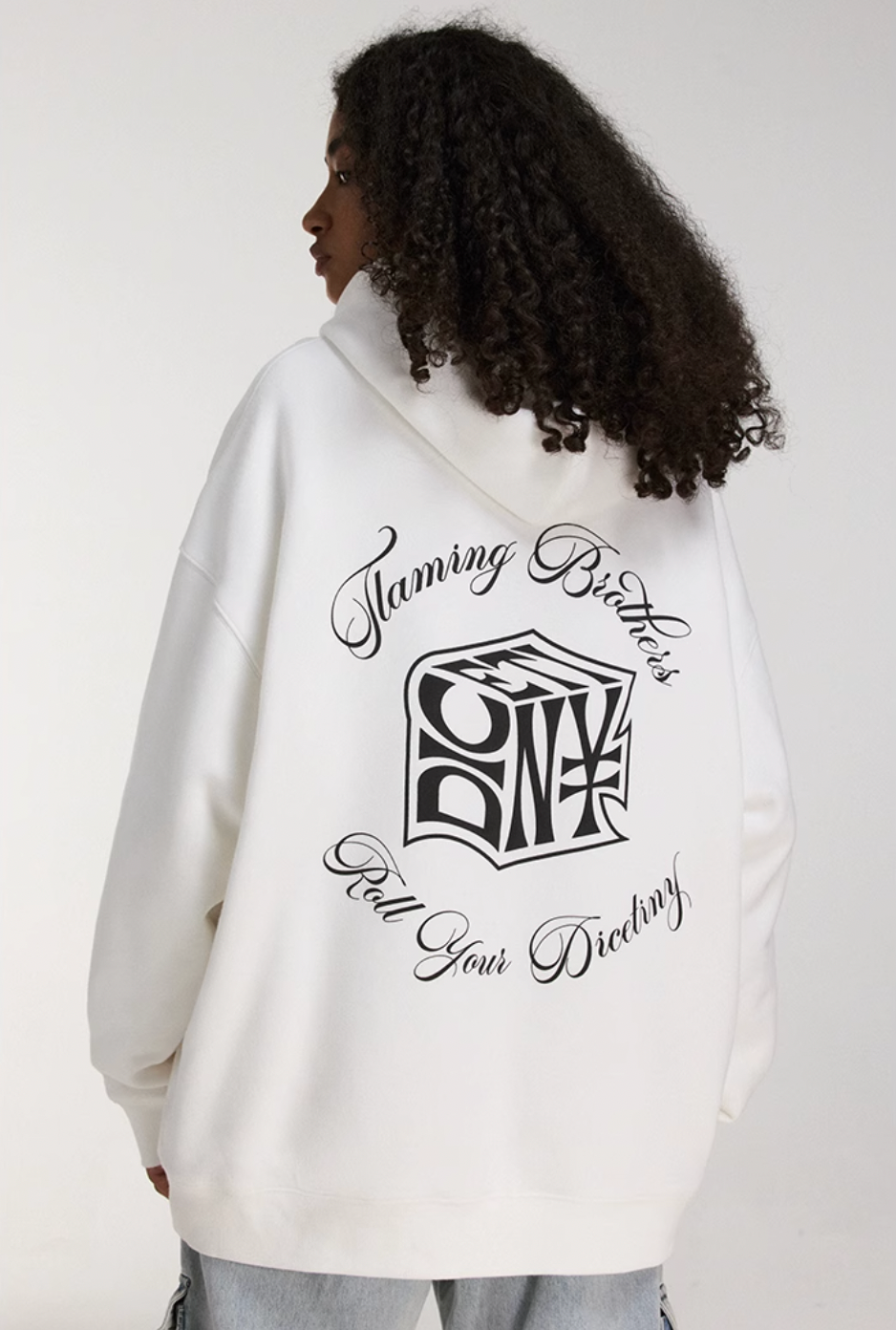 DICETINY Dice Roll Foam Letter Print Hoodie