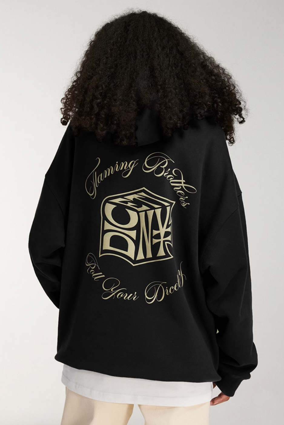 DICETINY Dice Roll Foam Letter Print Hoodie