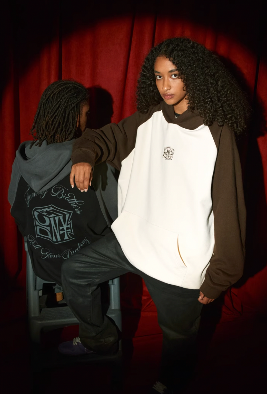 DICETINY Dice Roll Print Color Blocked Hoodie