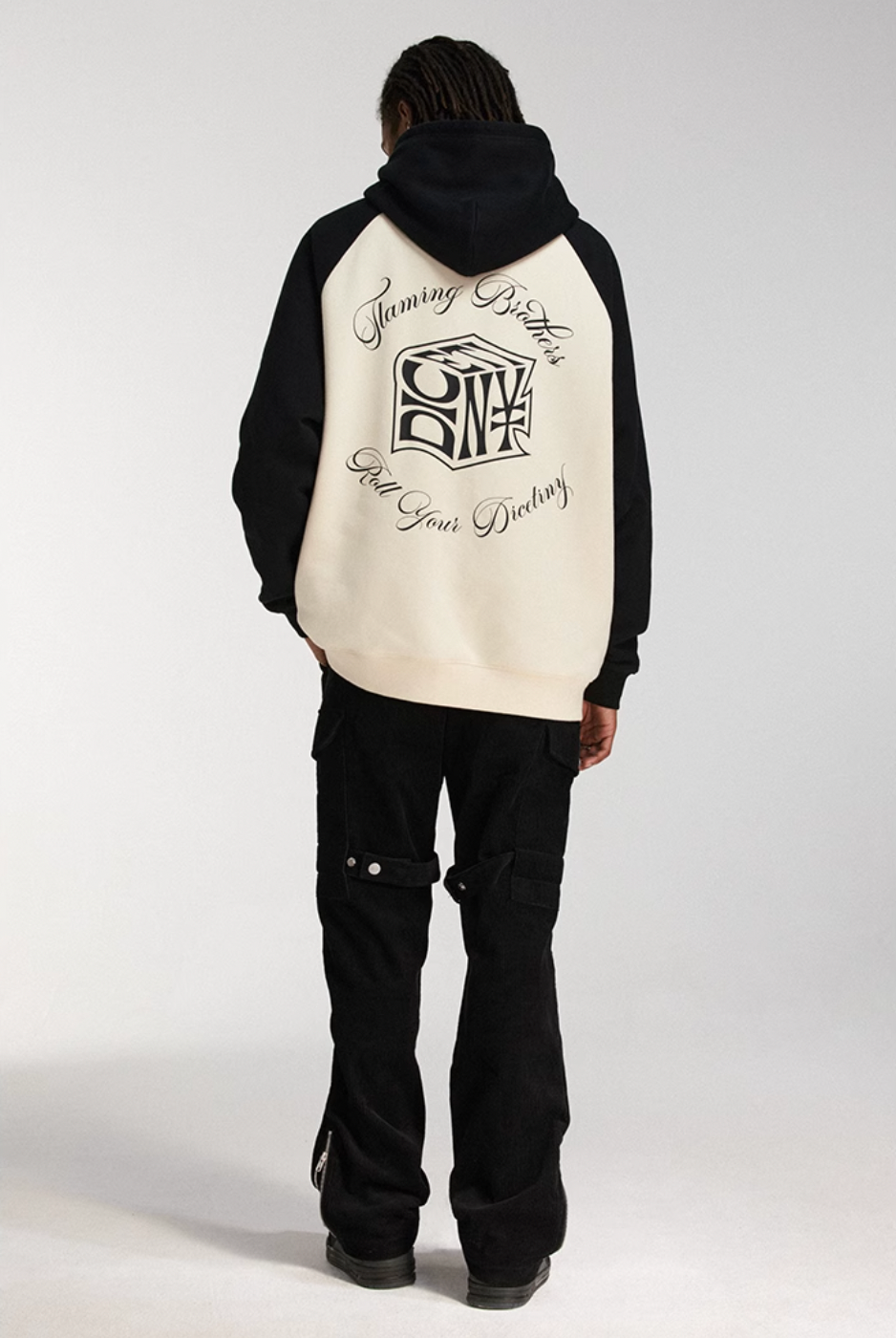 DICETINY Dice Roll Print Color Blocked Hoodie