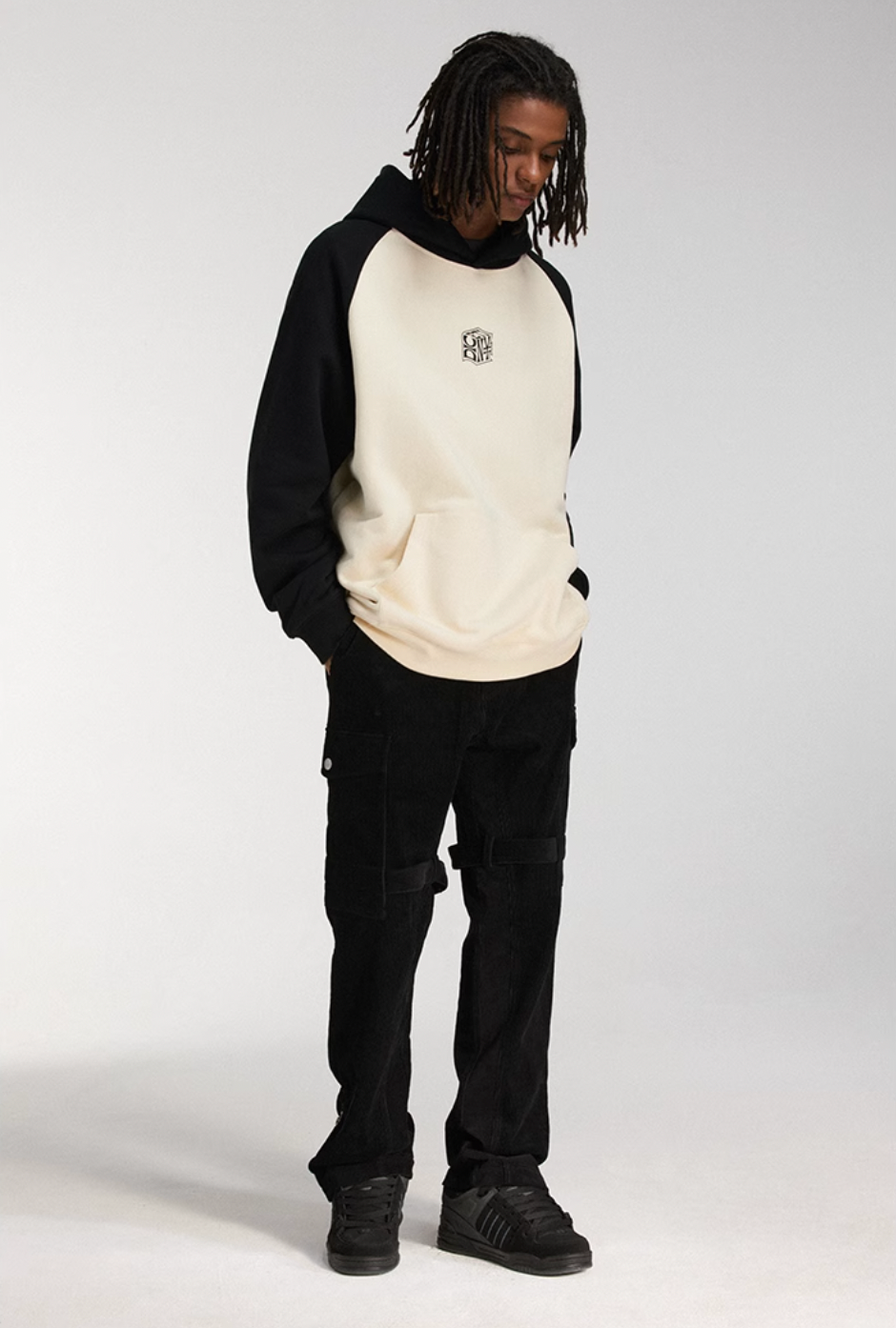 DICETINY Dice Roll Print Color Blocked Hoodie