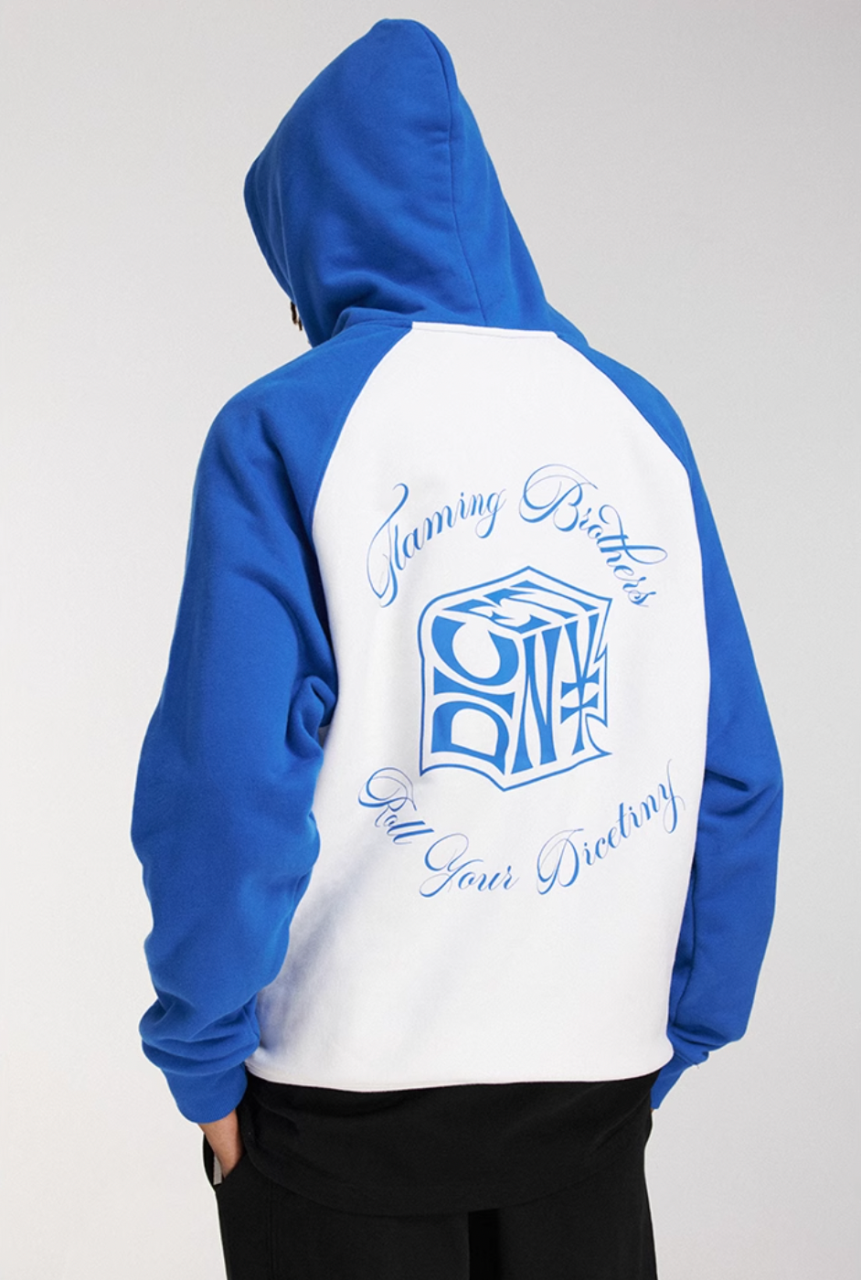 DICETINY Dice Roll Print Color Blocked Hoodie