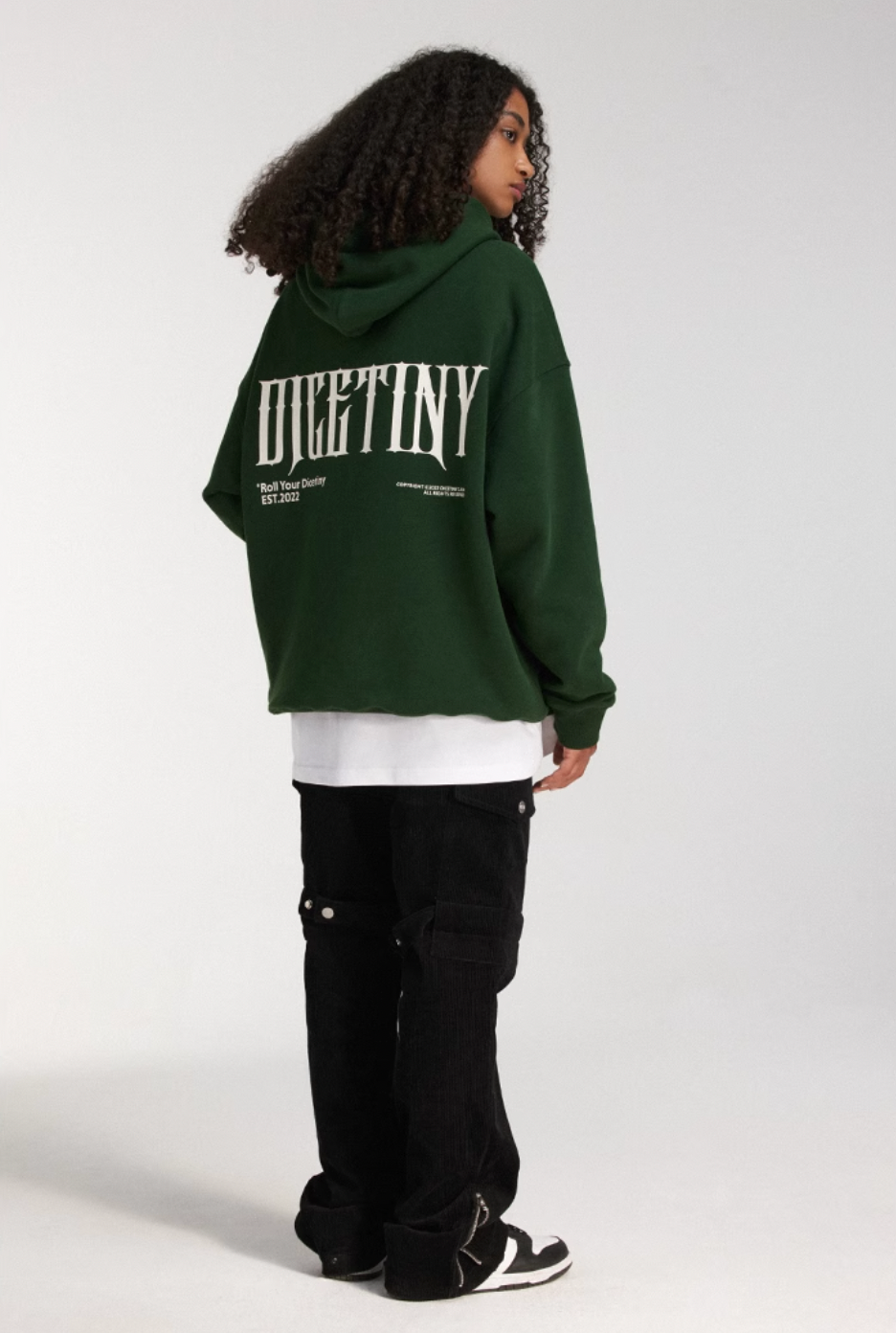 DICETINY Basic Back Logo Print Hoodie