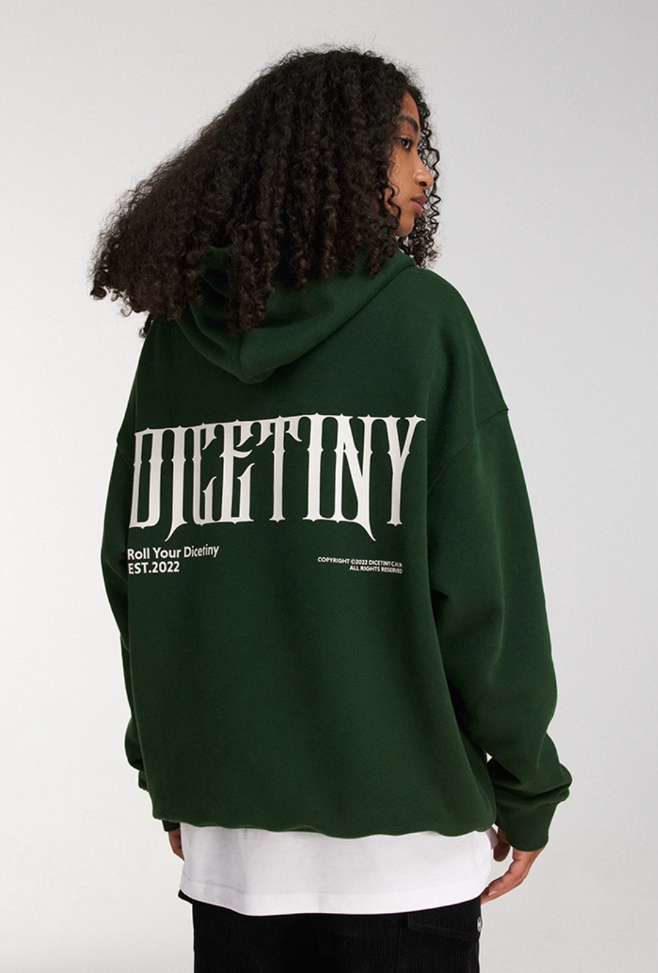 DICETINY Basic Back Logo Print Hoodie